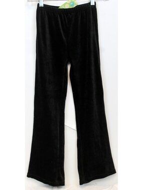 2003 Gymboree Holiday Magic Solid Black Velvet Pants sz 8 Stretch Elastic Waist